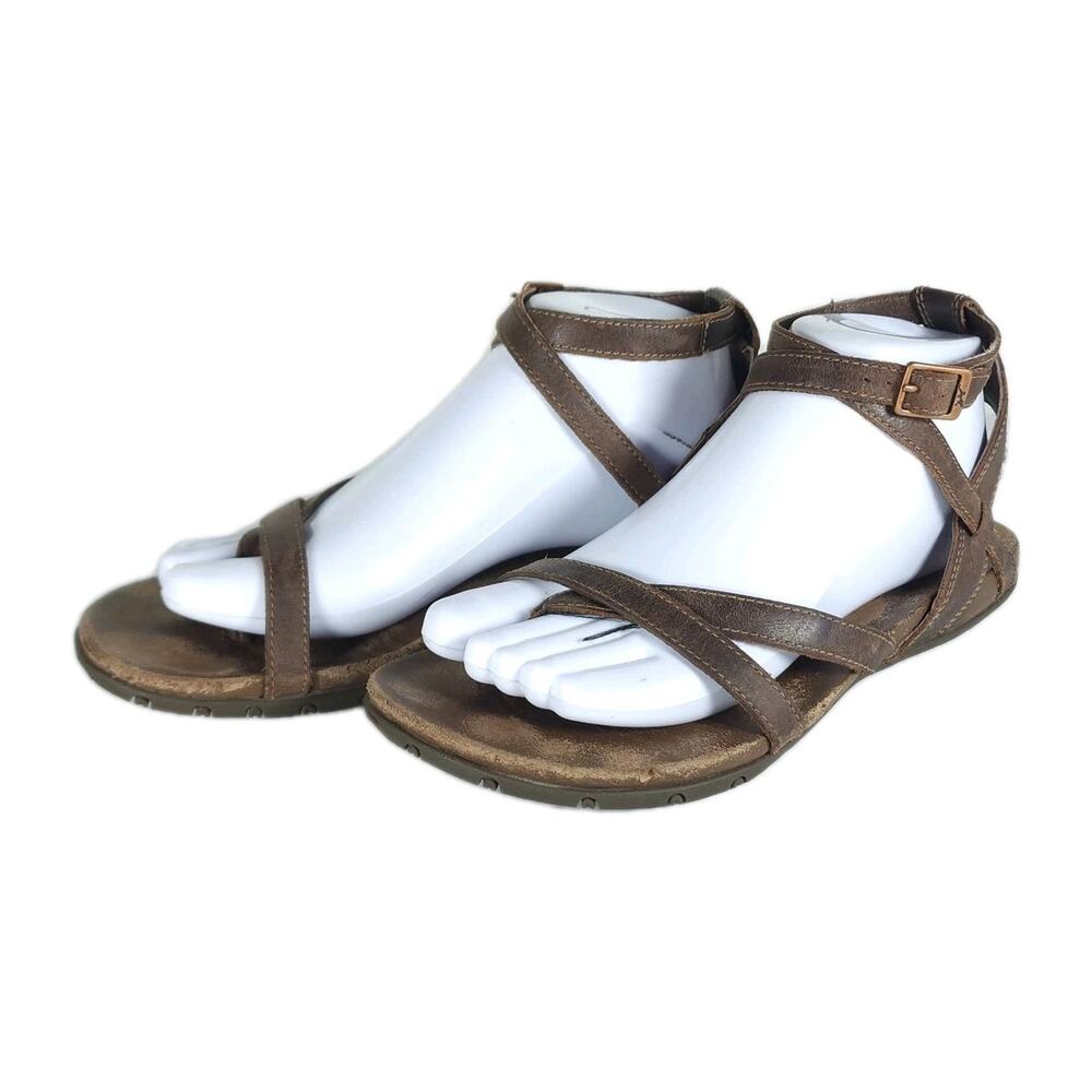 Chaco Women's Juniper US 8 Brown Leather Ankle Strap Flat Sandals